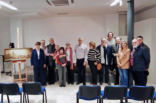Presentación del cuadro “Feria en la Plaza Mayor de Medina del Campo”, de José Ma García “Castilviejo”, prestado por la Cámara de Comercio de Valladolid, y su dibujo preparatorio donado recientemente a nuestro museo.